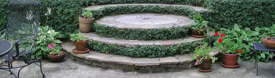 millstone inlay patio steps
